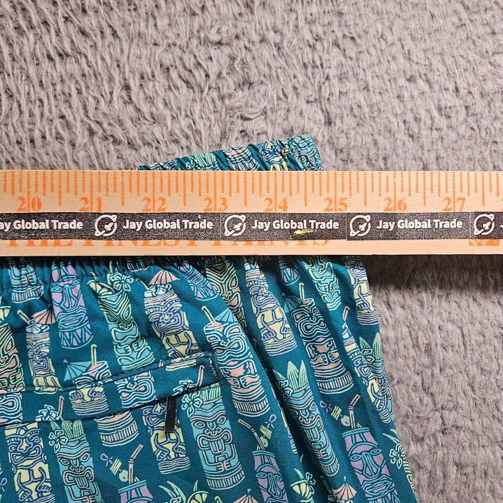 NWT Caribbean Swim Shorts Trunks Men's 4XB Lined Zip Pocket Tribal Cup Green NEW